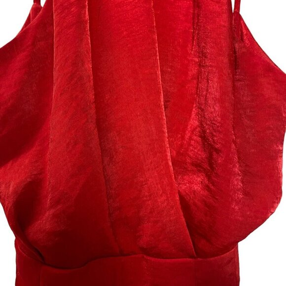 Zara  Red Jumpsuite Sleeveless Spaghetti Straps Tie Back Romper Medium - Picture 7 of 16